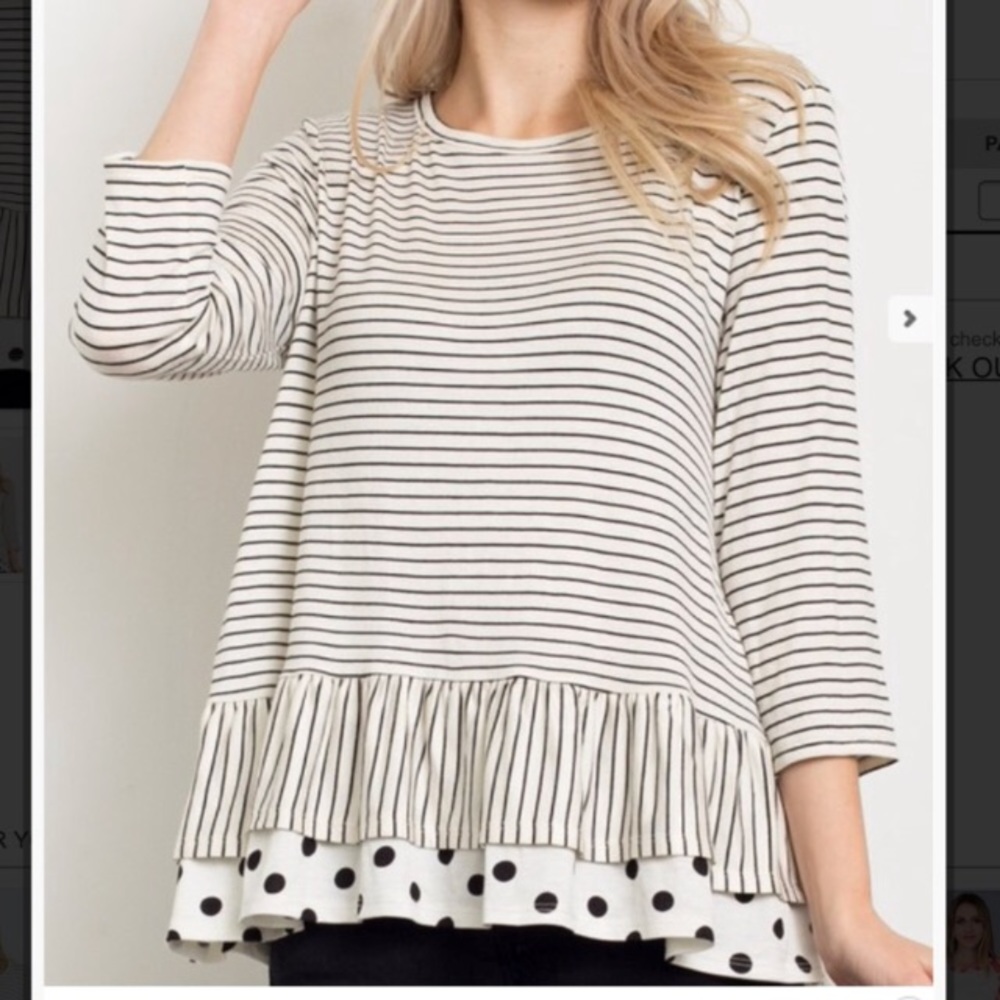 3/4 sleeve top- new without tags